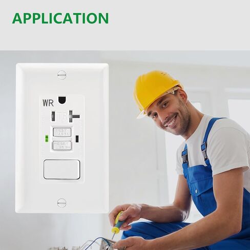 GFCI Outlet,Tamper Resistant GFCI Receptacle with Combination Switch,ETL Listed,Back &Side Wire,White (TR&WR20Amp) in Saudi Arabia