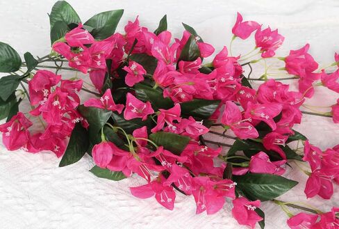 47.24in 2PCS Artificial Hanging Flowers Bougainvillea Artificial Flowers Faux Bougainvillea Outdoor UV Resistant Garland for Indoor Outdoor Garden Porch Eave Wedding Wall Décor(Pink) in Saudi Arabia