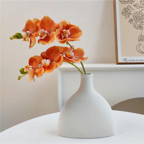 5 Artificial Orange Orchid Flower Stems 18 Inches Real Touch Faux Phalaenopsis Flowers Fake Orchid Flowers arrange for Wedding Bouquets Indoor Décor for Home Office (Orange) in Saudi Arabia