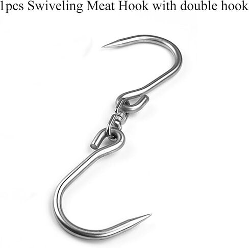 7pcs Meat Hooks for Smoker, 7 Inches Stainless Steel Smoking Hook S Shaped Butcher Meat Processing Hook for Smoker Butchering Drying Hanging Sausage Beef Pork Rib Jerky Grilling BBQ in Saudi Arabia