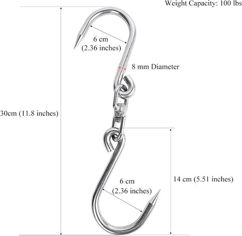 7pcs Meat Hooks for Smoker, 7 Inches Stainless Steel Smoking Hook S Shaped Butcher Meat Processing Hook for Smoker Butchering Drying Hanging Sausage Beef Pork Rib Jerky Grilling BBQ in Saudi Arabia