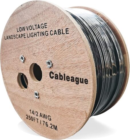 12/2 Low Voltage Landscape Lighting Wire 250ft 12AWG*2C Waterproof Conductor Outdoor Direct Burial 250 feet Black in Kuwait