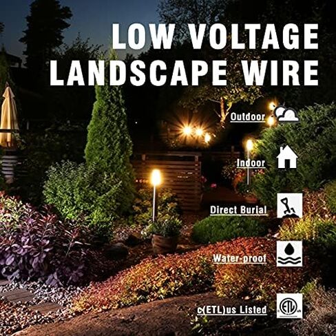 12/2 Low Voltage Landscape Lighting Wire 250ft 12AWG*2C Waterproof Conductor Outdoor Direct Burial 250 feet Black in Kuwait