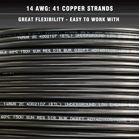 12/2 Low Voltage Landscape Lighting Wire 250ft 12AWG*2C Waterproof Conductor Outdoor Direct Burial 250 feet Black in Kuwait