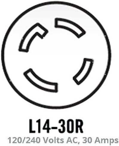 Champion 25-Foot 30-Amp 125/250-Volt Fan-Style Generator Extension Cord (L14-30P to four 5-20R), Yellow in Saudi Arabia