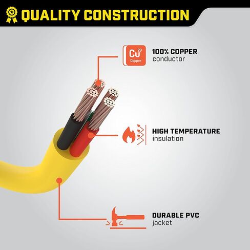 Champion 25-Foot 30-Amp 125/250-Volt Fan-Style Generator Extension Cord (L14-30P to four 5-20R), Yellow in Saudi Arabia