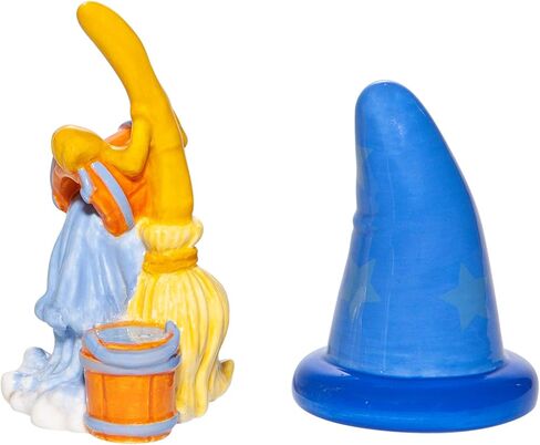 Enesco Disney Ceramics Fantasia Sorcerer Hat and Broom Salt and Pepper Spice Shaker Set, 3.5 Inch, Multicolor in Saudi Arabia