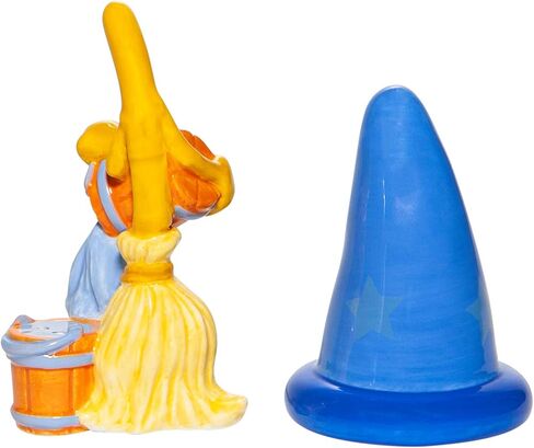Enesco Disney Ceramics Fantasia Sorcerer Hat and Broom Salt and Pepper Spice Shaker Set, 3.5 Inch, Multicolor in Saudi Arabia