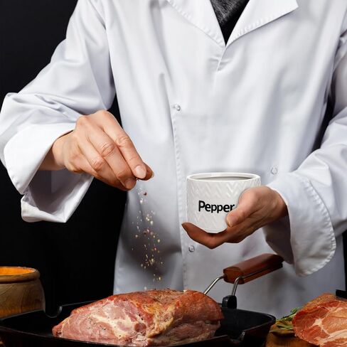 أوعية ملح وفلفل من بيهود، قبو ملح سيراميك 12 أونصة مع غطاء محكم، صندوق توابل حاوية فلفل ملح مكدس لكونترتوب المطبخ in Kuwait