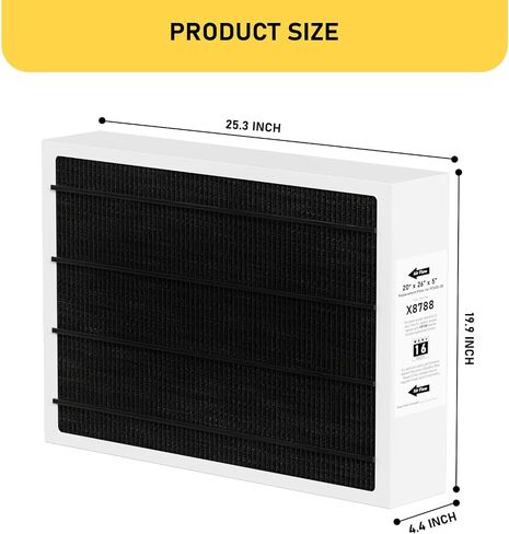 X8788 MERV 16 Furnace Filter Replacement Compatible with Lennox X8788 and Pureair PCO20-28 Cleaner, 20x26x5, Black, 1 Pack in Saudi Arabia