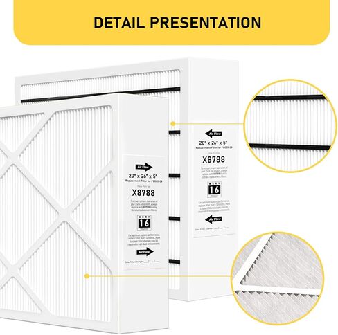 X8788 MERV 16 Furnace Filter Replacement Compatible with Lennox X8788 and Pureair PCO20-28 Cleaner, 20x26x5, Black, 1 Pack in Saudi Arabia