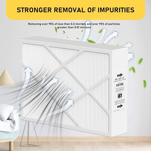 X8788 MERV 16 Furnace Filter Replacement Compatible with Lennox X8788 and Pureair PCO20-28 Cleaner, 20x26x5, Black, 1 Pack in Saudi Arabia