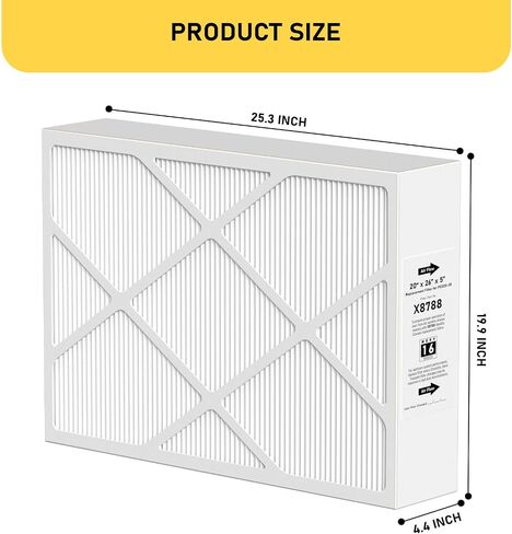 X8788 MERV 16 Furnace Filter Replacement Compatible with Lennox X8788 and Pureair PCO20-28 Cleaner, 20x26x5, Black, 1 Pack in Saudi Arabia