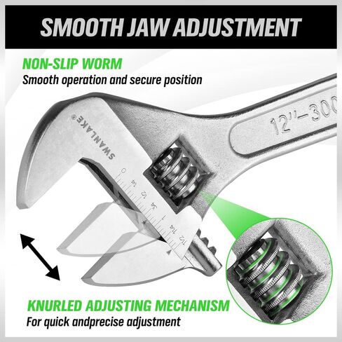 مجموعة مفاتيح ربط قابلة للتعديل مكونة من 4 قطع من SWANLAKE، فولاذ CR-V، مجموعة مفاتيح ربط هلالية (6 بوصة، 8 بوصة، 10 بوصة، 12 بوصة) in Kuwait
