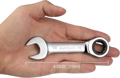 DURATECH 15mm Stubby Ratcheting Combination Wrench, Metric, CR-V Steel in Saudi Arabia