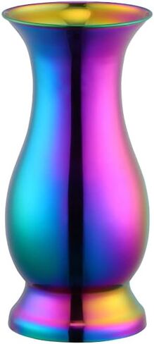 Brilliant Stainless Steel Tabletop Vases/Desktop Stainless Steel Flower Vase for Home 4.2"X 8.8"-Gold in Saudi Arabia