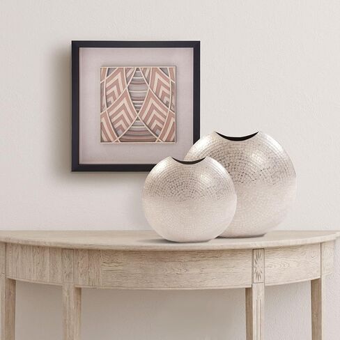 Howard Elliott Collection Frosted Silver Decorative Metal Vase Accent Piece, Small, 10.75 x 5 x 10.25 Inch in Saudi Arabia