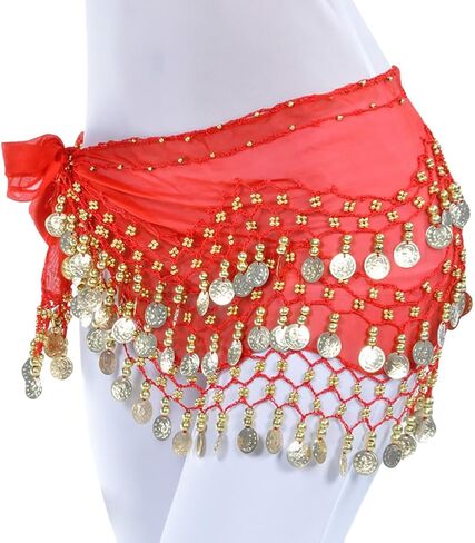 Belly Dance Sequin Belt Belly Dancing Coin Belt Bellydance Belt Chain Belly Dancer Skirt Dance Performance Skirt Black in Saudi Arabia