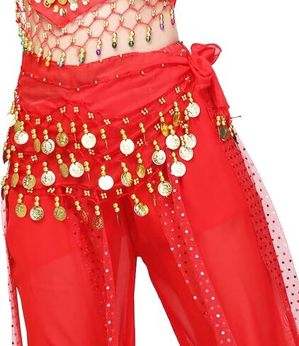 Belly Dance Sequin Belt Belly Dancing Coin Belt Bellydance Belt Chain Belly Dancer Skirt Dance Performance Skirt Black in Saudi Arabia