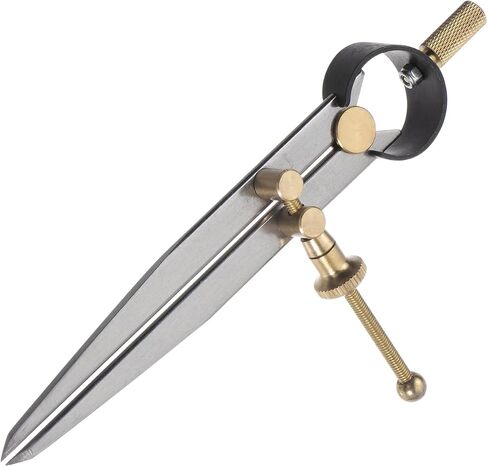 Spring Joint Caliper - [12 Inch] Carbon Steel Spring Divider Caliper with Brass Fulcrum for Metalworking Drawing Use, Flat Leg in Saudi Arabia