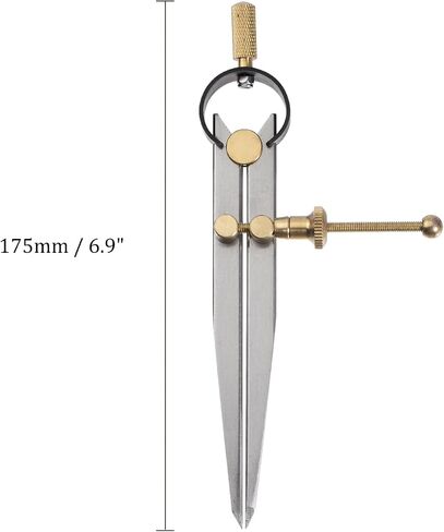 Spring Joint Caliper - [12 Inch] Carbon Steel Spring Divider Caliper with Brass Fulcrum for Metalworking Drawing Use, Flat Leg in Saudi Arabia