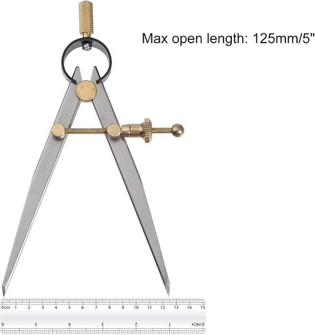 Spring Joint Caliper - [12 Inch] Carbon Steel Spring Divider Caliper with Brass Fulcrum for Metalworking Drawing Use, Flat Leg in Saudi Arabia