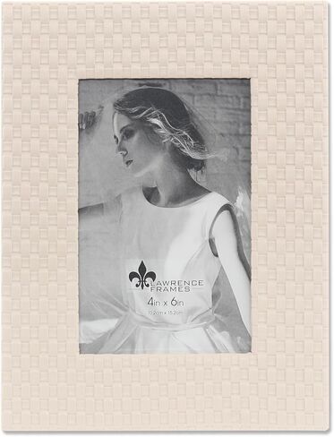 Lawrence Frames Vegan Leather Picture Frame, Diagonal Design, 4x6, Black in Saudi Arabia