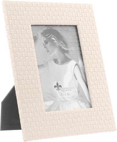 Lawrence Frames Vegan Leather Picture Frame, Diagonal Design, 4x6, Black in Saudi Arabia