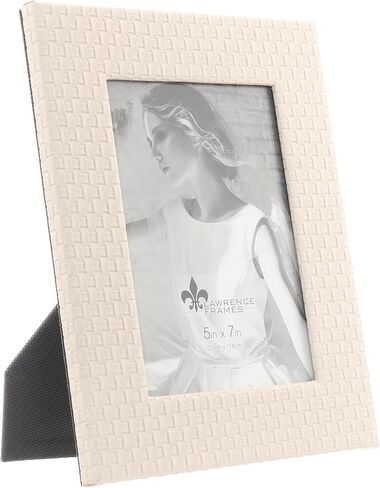 Lawrence Frames Vegan Leather Picture Frame, Diagonal Design, 4x6, Black in Saudi Arabia