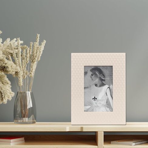 Lawrence Frames Vegan Leather Picture Frame, Diagonal Design, 4x6, Black in Saudi Arabia