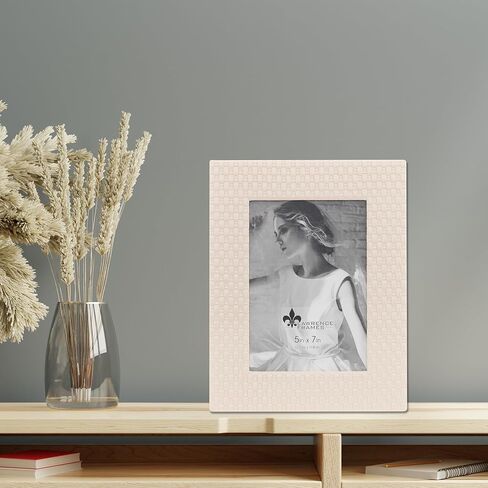 Lawrence Frames Vegan Leather Picture Frame, Diagonal Design, 4x6, Black in Saudi Arabia