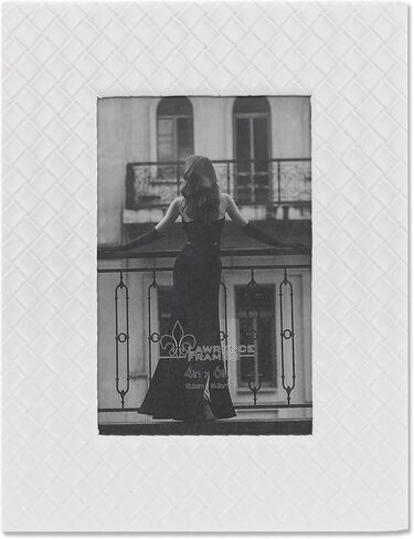 Lawrence Frames Vegan Leather Picture Frame, Diagonal Design, 4x6, Black in Saudi Arabia