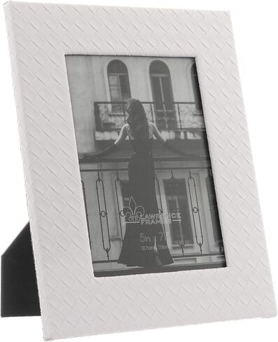 Lawrence Frames Vegan Leather Picture Frame, Diagonal Design, 4x6, Black in Saudi Arabia