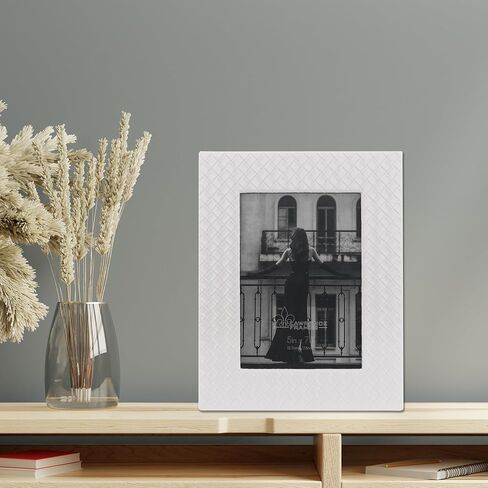 Lawrence Frames Vegan Leather Picture Frame, Diagonal Design, 4x6, Black in Saudi Arabia