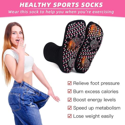 Tourmaline Socks 4 Pairs Non-Slip Socks Yoga Socks Foot Reflection Socks Unisex Non-Slip Socks for Pilates, Yoga, Dance, Trampoline, Fitness in Kuwait