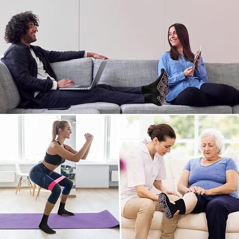 Tourmaline Socks 4 Pairs Non-Slip Socks Yoga Socks Foot Reflection Socks Unisex Non-Slip Socks for Pilates, Yoga, Dance, Trampoline, Fitness in Kuwait