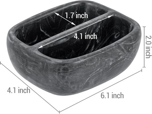 MyGift Modern Black Resin Double Sponge Holder with Realistic Marble Pattern for Kitchen Sink Countertop, Dish Cleaning Sponges or Scrubbing Pads Bowl with 2 Compartments in Saudi Arabia