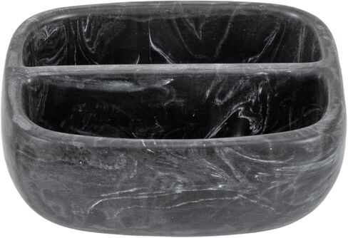 MyGift Modern Black Resin Double Sponge Holder with Realistic Marble Pattern for Kitchen Sink Countertop, Dish Cleaning Sponges or Scrubbing Pads Bowl with 2 Compartments in Saudi Arabia