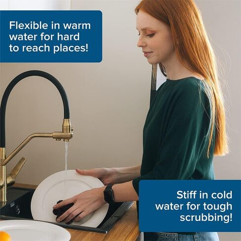 Dual Layered Scrubby Paw - Multi Purpose and Heavy Duty Scour Scrubber - Non Scratch Cleaner Sponge for Household, Kitchen Sink, Dish Washing, Bathroom, Tile, and More - 6 Pack in Saudi Arabia