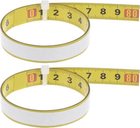 2pcs Self Adhesive Tape Measure 80cm Metric Left to Right Reading Waterproof Wear Resistant Sticky Steel Ruler Tape Backed ruler for Workbench Sewing Saw Drafting Table, Yellow in Saudi Arabia