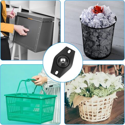 12 PCS Hardware Caster Self Adhesive Mini Swivel Wheels 360° Swivel Roller Wheels with Ball Bearings Mini Universal Wheel for Furniture Kitchen Appliances Trash Mop Bucket Storage Box in Saudi Arabia