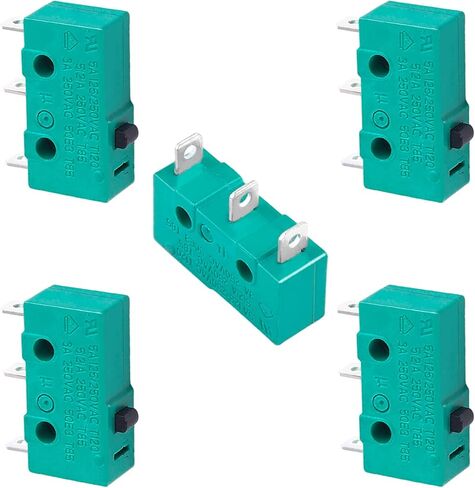 Heyiarbeit 5PCS KW4-3Z-3 Micro Limit Switch SPDT NO NC 3 Terminals Momentary Push Button Actuator Green in Saudi Arabia