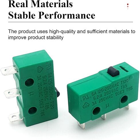 Heyiarbeit 5PCS KW4-3Z-3 Micro Limit Switch SPDT NO NC 3 Terminals Momentary Push Button Actuator Green in Saudi Arabia