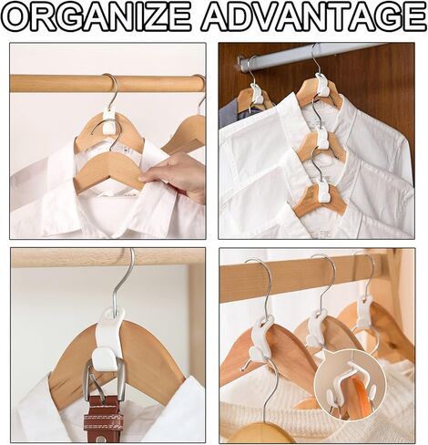 100 قطعة من خطافات توصيل شماعات الملابس، خطافات شماعات متتالية لتوفير المساحة شديدة التحمل، تحميل 30 رطل (متعددة الألوان - 100 قطعة) in Kuwait