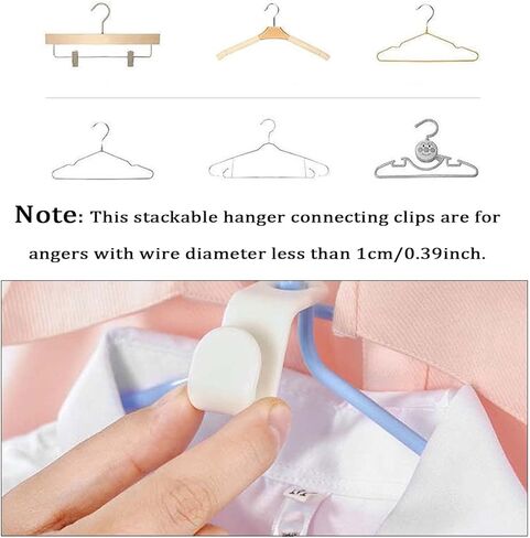 100 قطعة من خطافات توصيل شماعات الملابس، خطافات شماعات متتالية لتوفير المساحة شديدة التحمل، تحميل 30 رطل (متعددة الألوان - 100 قطعة) in Kuwait