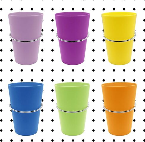 6 Set Pegboard Hooks with Pegboard Cups, Ring Style Pegboard Bins with Rings Pegboard Cup Holder Organizer for Art, Craft Storage (Multi-Colors) in Saudi Arabia