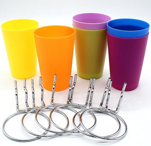 6 Set Pegboard Hooks with Pegboard Cups, Ring Style Pegboard Bins with Rings Pegboard Cup Holder Organizer for Art, Craft Storage (Multi-Colors) in Saudi Arabia