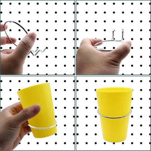 6 Set Pegboard Hooks with Pegboard Cups, Ring Style Pegboard Bins with Rings Pegboard Cup Holder Organizer for Art, Craft Storage (Multi-Colors) in Saudi Arabia