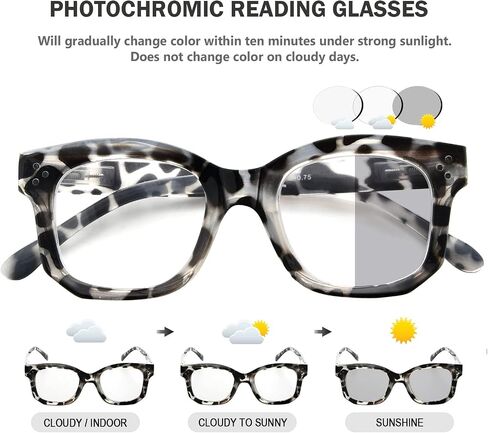 Eyekepper Transition Photochromic Reading Glasses Women Black +0.50 in Saudi Arabia