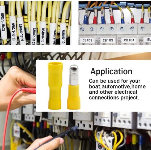 100-pieces Insulated Male/Female Bullet Quick Splice Wire Connector Electrical Crimp Terminal 16-14AWG Blue (ZDL) in Saudi Arabia